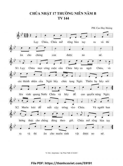 Chúa Nhật 17 Thường Niên năm B - Cao Huy Hoàng - trang 1
