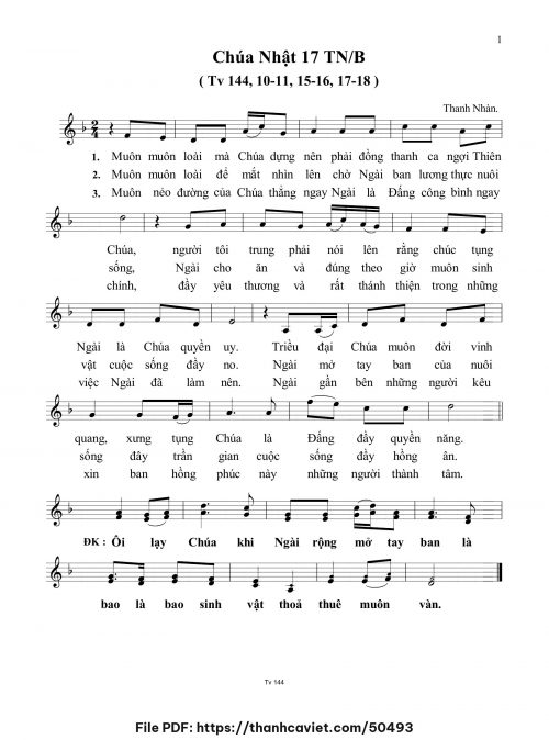 Chúa Nhật 17 Thường Niên năm B - Thanh Nhàn - trang 1