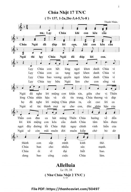 Chúa Nhật 17 Thường Niên năm C - Thanh Nhàn - trang 1