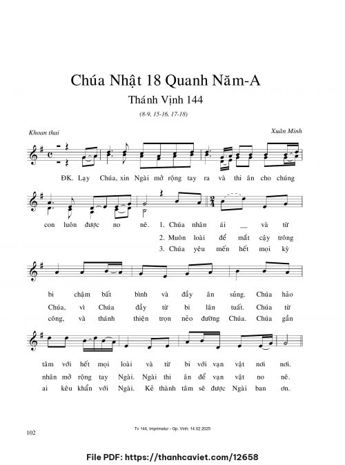 Chúa Nhật 18 Quanh năm A - Xuân Minh - trang 1