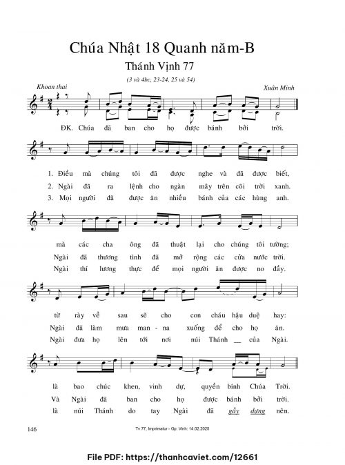 Chúa Nhật 18 Quanh năm B - Xuân Minh - trang 1