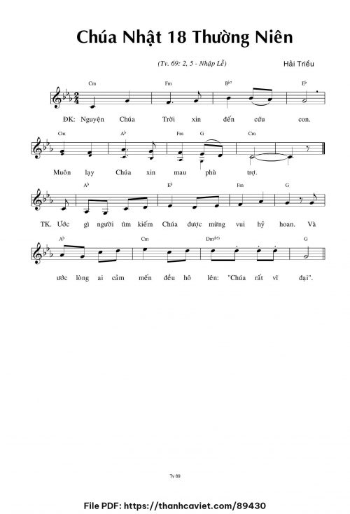 Chúa Nhật 18 Thường Niên - Hải Triều - trang 1
