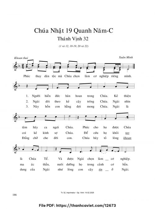 Chúa Nhật 19 Quanh năm C [1] - Xuân Minh - trang 1