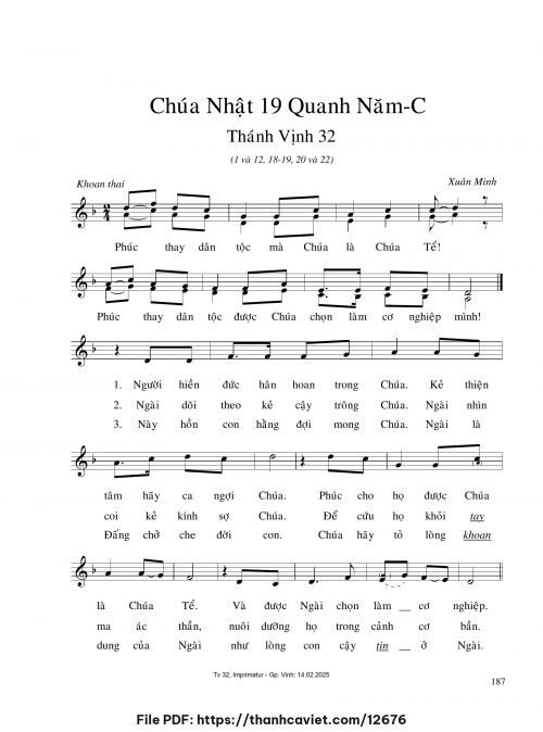 Chúa Nhật 19 Quanh năm C [2] - Xuân Minh - trang 1