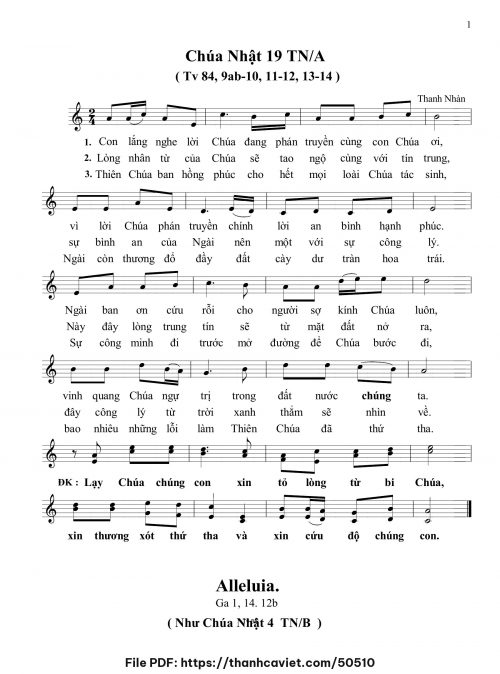 Chúa Nhật 19 Thường Niên năm A - Thanh Nhàn - trang 1