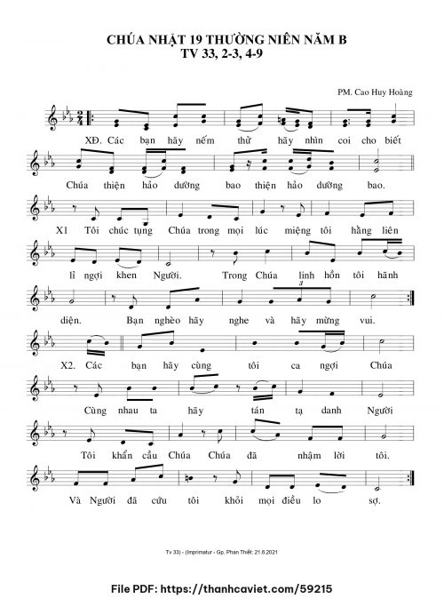 Chúa Nhật 19 Thường Niên năm B - Cao Huy Hoàng - trang 1