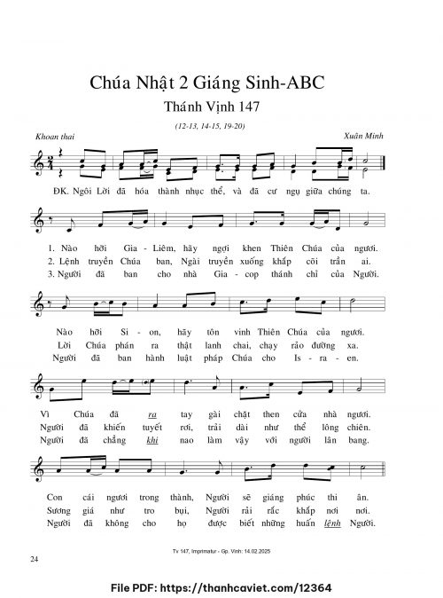 Chúa Nhật 2 Giáng Sinh ABC - Xuân Minh - trang 1