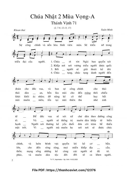 Chúa Nhật 2 Mùa Vọng A - Xuân Minh - trang 1