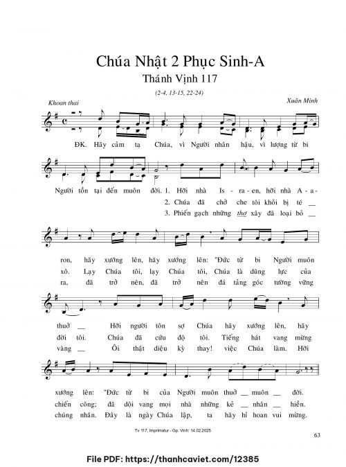 Chúa Nhật 2 Phục Sinh A - Xuân Minh - trang 1