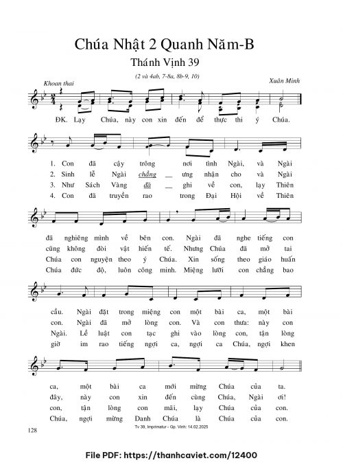 Chúa Nhật 2 Quanh năm B [2] - Xuân Minh - trang 1