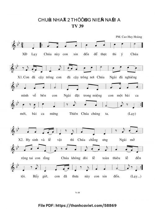Chúa Nhật 2 Thường Niên năm A - Cao Huy Hoàng - trang 1