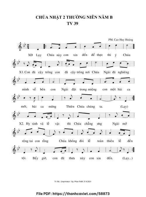 Chúa Nhật 2 Thường Niên năm B - Cao Huy Hoàng - trang 1