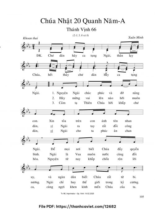 Chúa Nhật 20 Quanh năm A [3 bè] - Xuân Minh - trang 1
