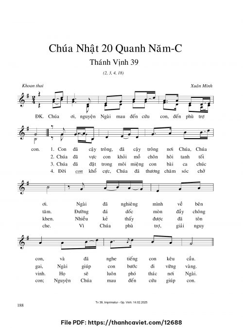 Chúa Nhật 20 Quanh năm C - Xuân Minh - trang 1