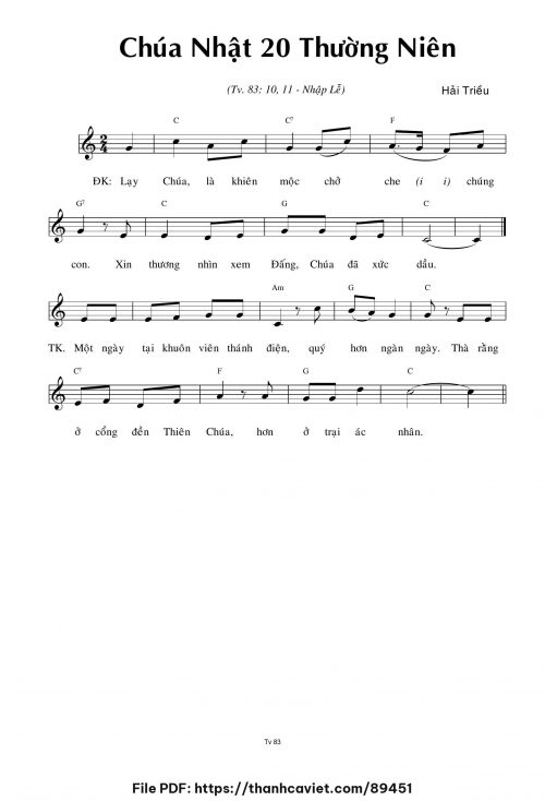 Chúa Nhật 20 Thường Niên - Hải Triều - trang 1