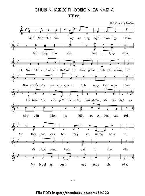 Chúa Nhật 20 Thường Niên năm A - Cao Huy Hoàng - trang 1