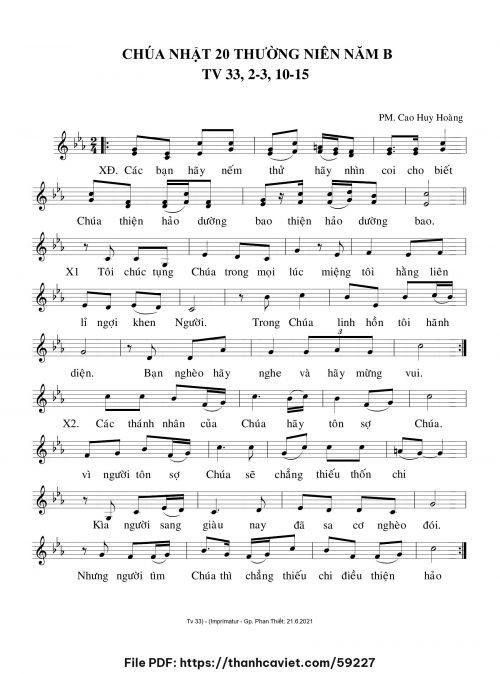 Chúa Nhật 20 Thường Niên năm B - Cao Huy Hoàng - trang 1