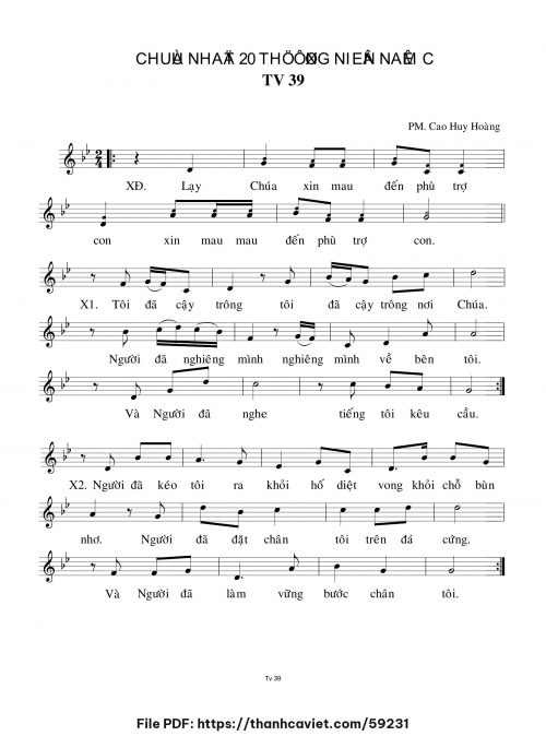 Chúa Nhật 20 Thường Niên năm C - Cao Huy Hoàng - trang 1