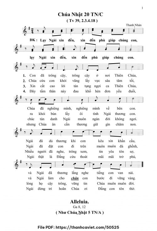 Chúa Nhật 20 Thường Niên năm C - Thanh Nhàn - trang 1