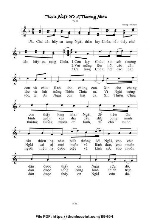 Chúa Nhật 20A Thường Niên - Trương Thế Bạch - trang 1