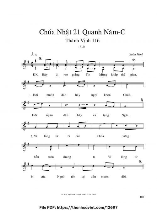 Chúa Nhật 21 Quanh năm C - Xuân Minh - trang 1