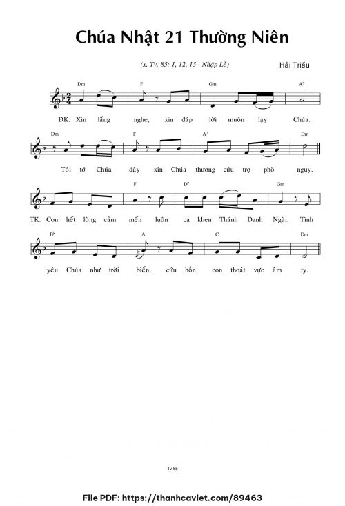 Chúa Nhật 21 Thường Niên - Hải Triều - trang 1