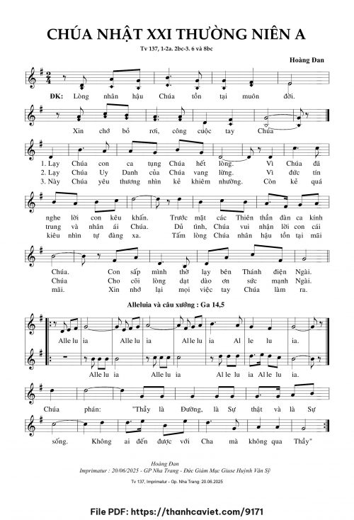 Chúa Nhật 21 Thường Niên A - Hoàng Đan - trang 1