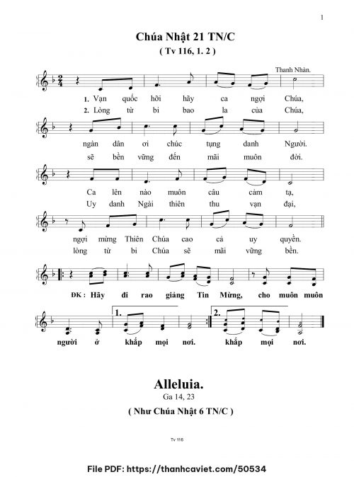 Chúa Nhật 21 Thường Niên năm C - Thanh Nhàn - trang 1