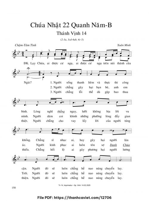 Chúa Nhật 22 Quanh năm B - Xuân Minh - trang 1