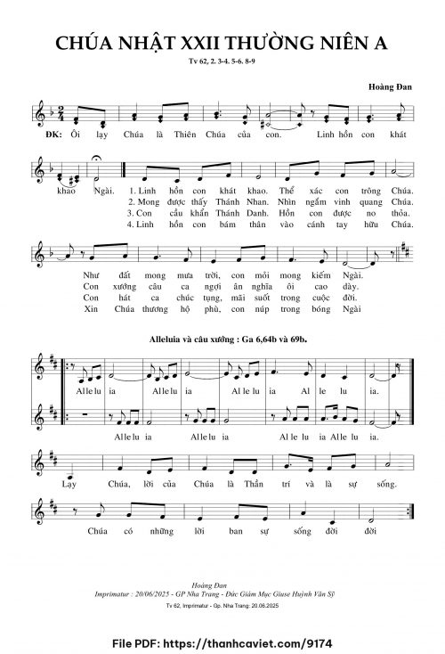 Chúa Nhật 22 Thường Niên A - Hoàng Đan - trang 1