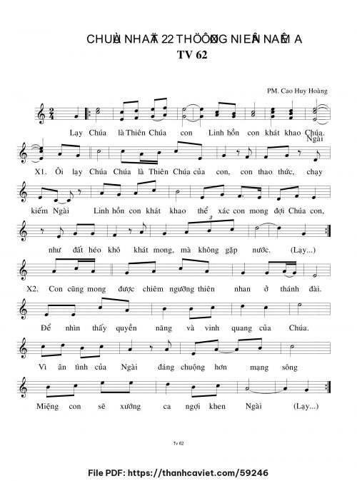 Chúa Nhật 22 Thường Niên năm A - Cao Huy Hoàng - trang 1