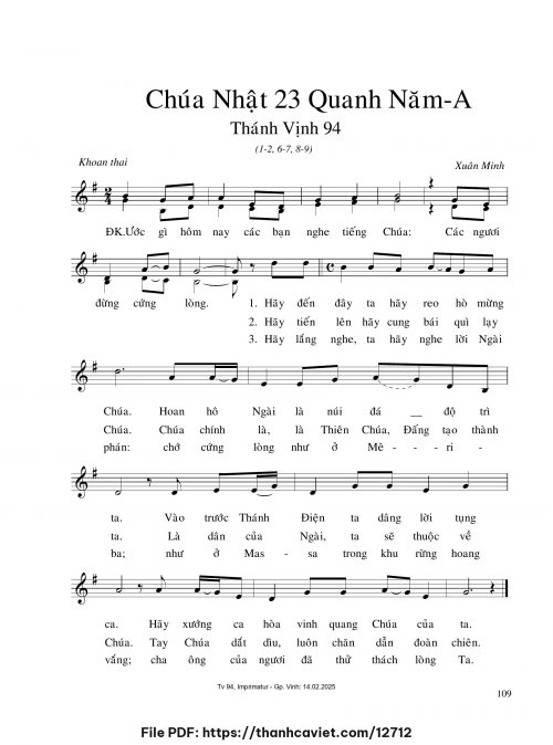 Chúa Nhật 23 Quanh năm A - Xuân Minh - trang 1