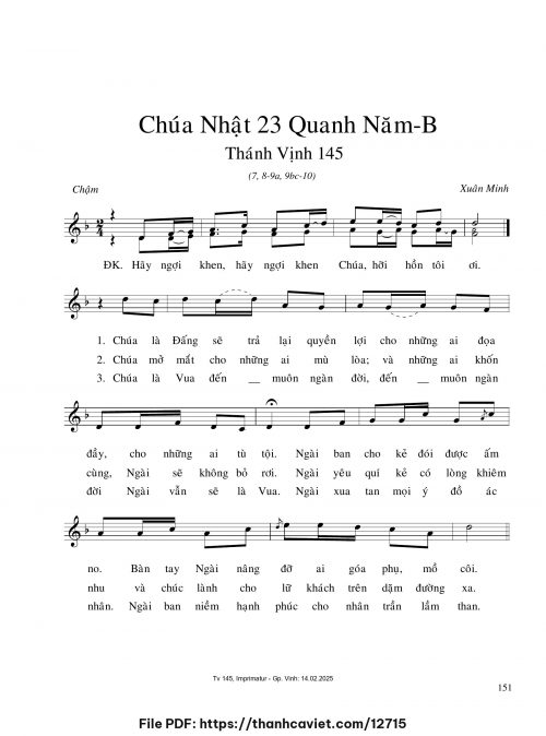 Chúa Nhật 23 Quanh năm B - Xuân Minh - trang 1