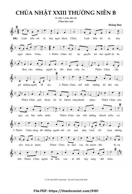 Chúa Nhật 23 Thường Niên B - Hoàng Đan - trang 1