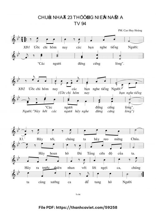 Chúa Nhật 23 Thường Niên năm A - Cao Huy Hoàng - trang 1