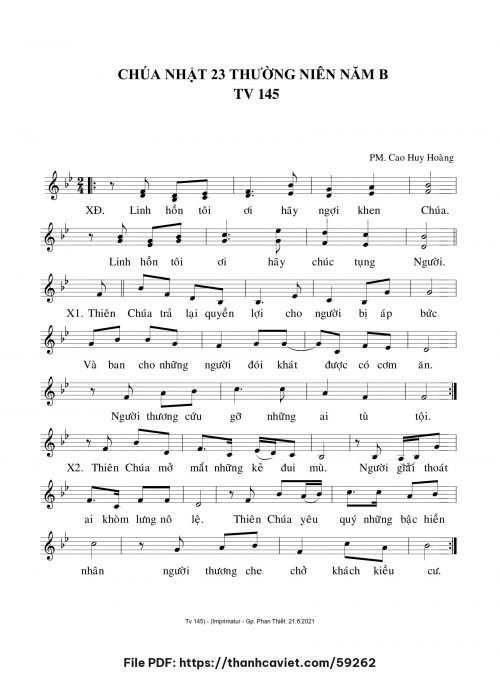 Chúa Nhật 23 Thường Niên năm B - Cao Huy Hoàng - trang 1