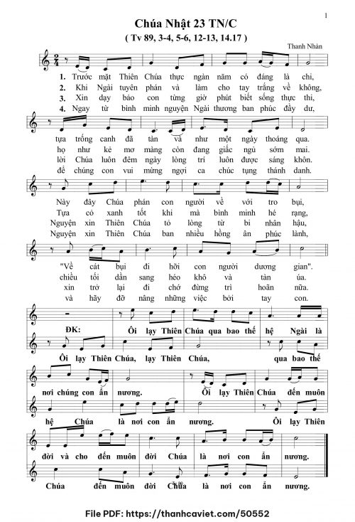 Chúa Nhật 23 Thường Niên năm C - Thanh Nhàn - trang 1
