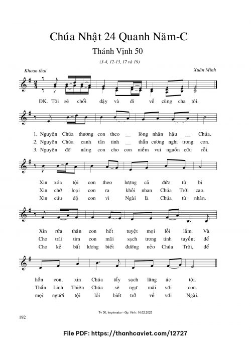Chúa Nhật 24 Quanh năm C - Xuân Minh - trang 1