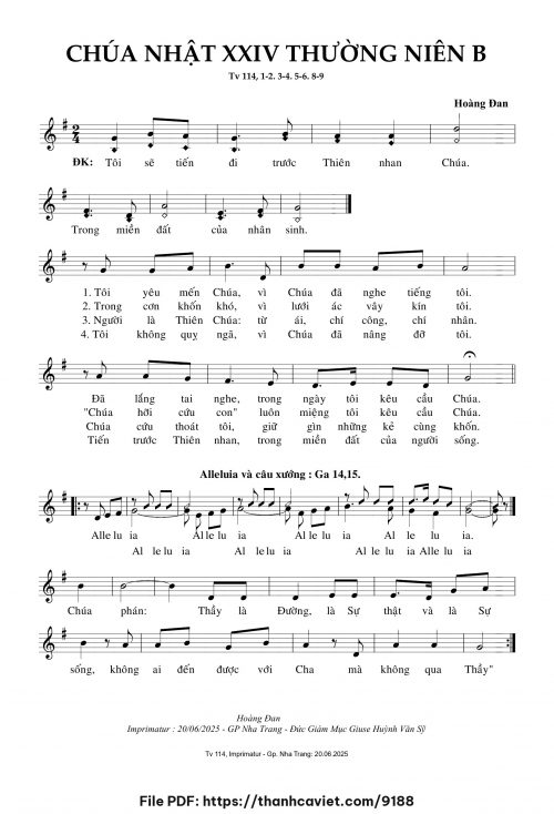 Chúa Nhật 24 Thường Niên B - Hoàng Đan - trang 1