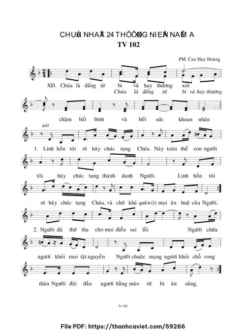 Chúa Nhật 24 Thường Niên năm A - Cao Huy Hoàng - trang 1