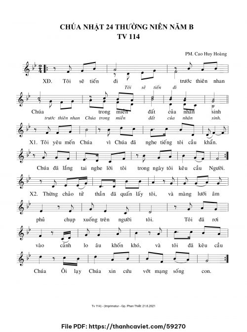 Chúa Nhật 24 Thường Niên năm B - Cao Huy Hoàng - trang 1