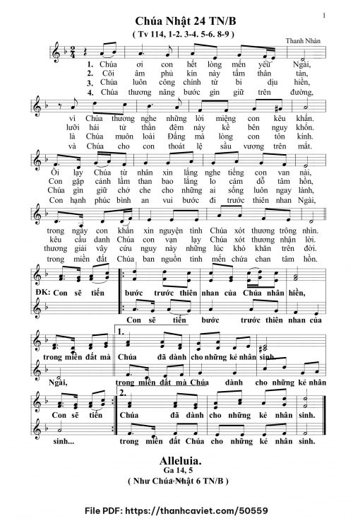 Chúa Nhật 24 Thường Niên năm C - Thanh Nhàn - trang 1