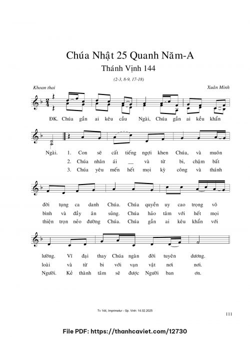 Chúa Nhật 25 Quanh năm A - Xuân Minh - trang 1