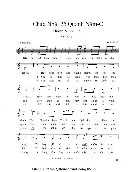 Chúa Nhật 25 Quanh năm C - Xuân Minh - trang 1