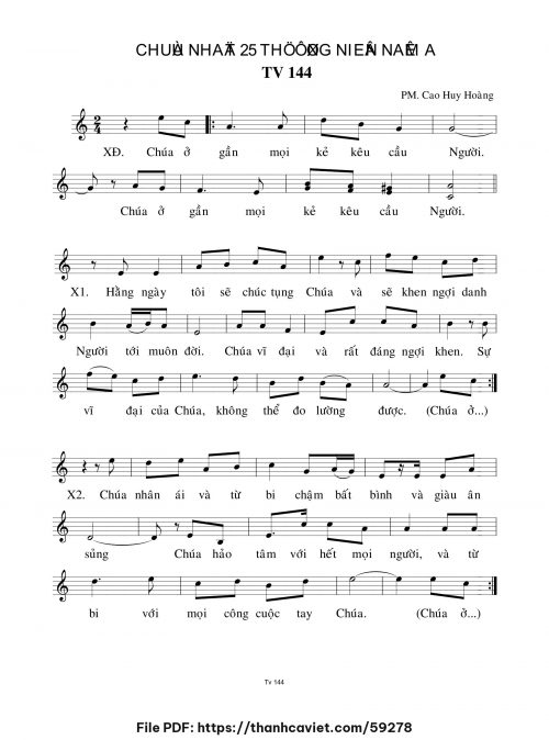 Chúa Nhật 25 Thường Niên năm A - Cao Huy Hoàng - trang 1