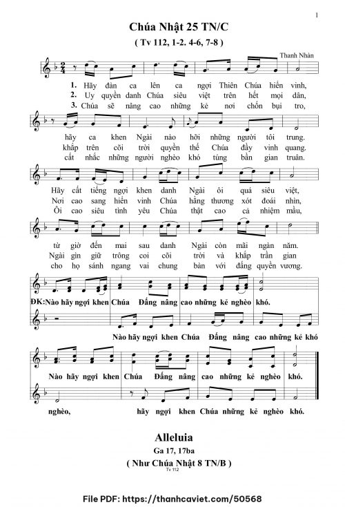 Chúa Nhật 25 Thường Niên năm C - Thanh Nhàn - trang 1