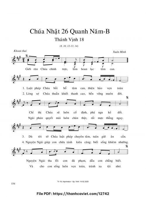 Chúa Nhật 26 Quanh năm B - Xuân Minh - trang 1