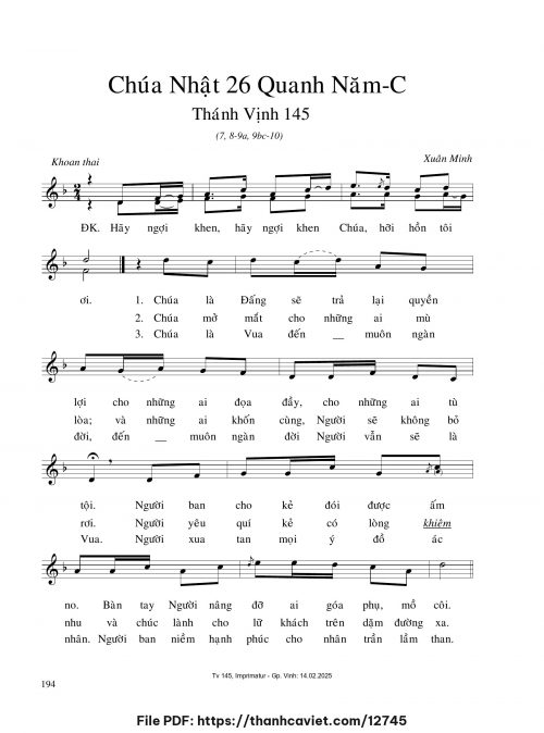 Chúa Nhật 26 Quanh năm C - Xuân Minh - trang 1
