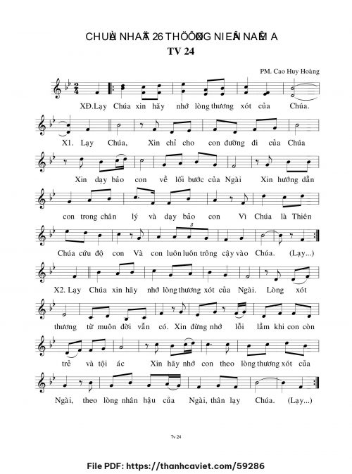 Chúa Nhật 26 Thường Niên năm A - Cao Huy Hoàng - trang 1
