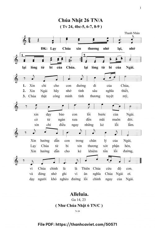 Chúa Nhật 26 Thường Niên năm A - Thanh Nhàn - trang 1
